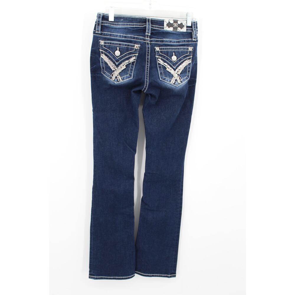 Women's 26 Miss Me Crissy Silver Mid Rise Bootcut Jean #M3444B119L